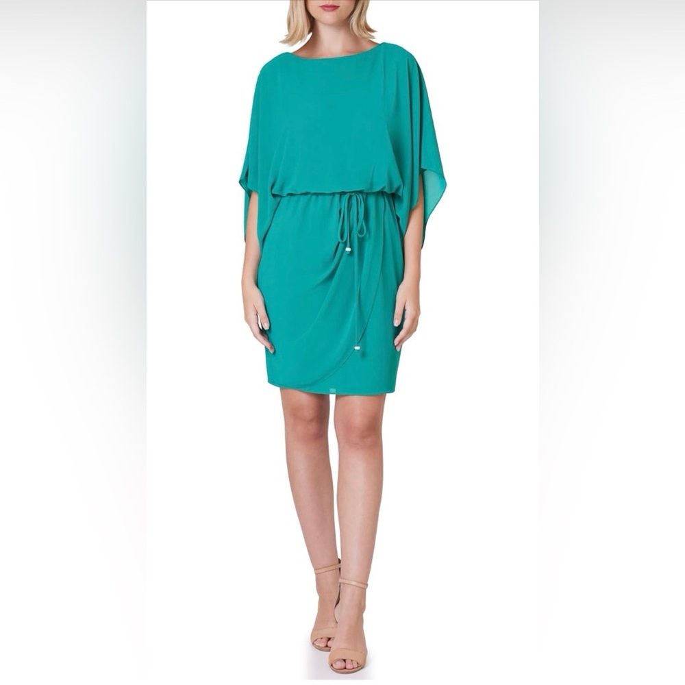 Jessica Howard Womens Blouson 3/4 Sleeve Waist Tie Dress NWT Size 14